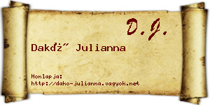 Dakó Julianna névjegykártya